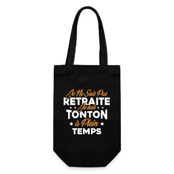 Tonton à Plein Temps Cadeau Retraite Tonton - Sac à bouteille - noir - Devant