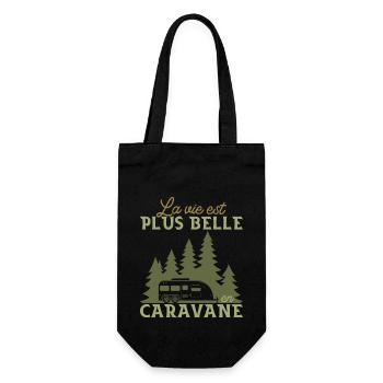 Camping Humour La Vie Est Plus Belle En Caravane - Sac à bouteille - noir - Devant
