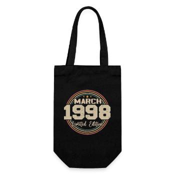 Tolles Geschenk zum Geburtstag 1998 seit März 1998 - Geschenkbeutel für Flaschen - Schwarz - Vorne