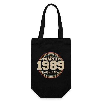 Tolles Geschenk zum Geburtstag seit März 1989 - Geschenkbeutel für Flaschen - Schwarz - Vorne