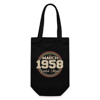 Awesome seit März 1958 Geburtstag 1958 Geschenk - Geschenkbeutel für Flaschen - Schwarz - Vorne