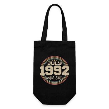 1992 Geburtstag Juli 1992 Geschenk Juli 1992 - Geschenkbeutel für Flaschen - Schwarz - Vorne