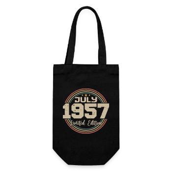 1957 Geburtstag Juli 1957 Geschenk Juli 1957 - Geschenkbeutel für Flaschen - Schwarz - Vorne