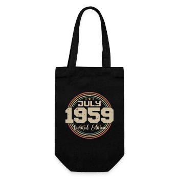 1959 Geburtstag Juli 1959 Geschenk Juli 1959 - Geschenkbeutel für Flaschen - Schwarz - Vorne