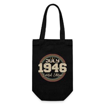 1946 Geburtstag Juli 1946 Geschenk Juli 1946 - Geschenkbeutel für Flaschen - Schwarz - Vorne