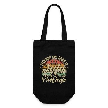 Jahrgang Juli 1990 Geburtstag Juli 1990 - Geschenkbeutel für Flaschen - Schwarz - Vorne