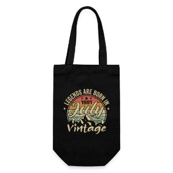 Jahrgang Juli 1981 Geburtstag Juli 1981 - Geschenkbeutel für Flaschen - Schwarz - Vorne