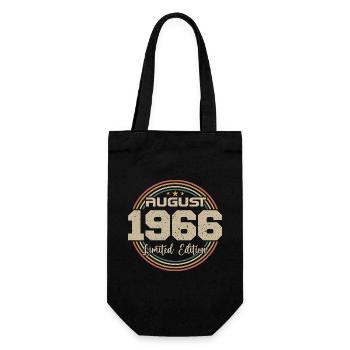 Jahrgang Jahrgang August 1966 Geburtstagsgeschenk 1966 - Geschenkbeutel für Flaschen - Schwarz - Vorne