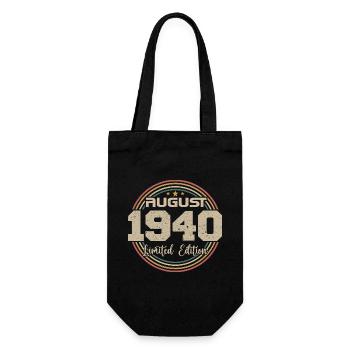 Vintage Born August 1940 Birthday Gift 1940 - Gift Bag for Bottles - black - Front