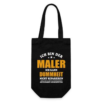 Maler - Ich kann Dummheit nicht reparieren - Geschenkbeutel für Flaschen - Schwarz - Vorne