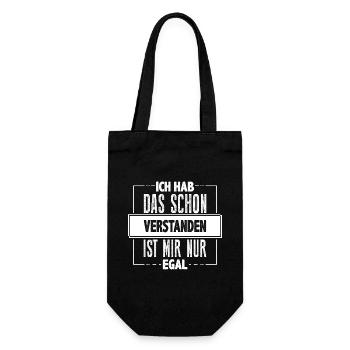Ich hab das schon verstanden… - Geschenkbeutel für Flaschen - Schwarz - Vorne