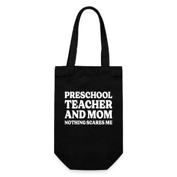 Humor teacher in kindergarten and mom - Gift Bag for Bottles - black - Front