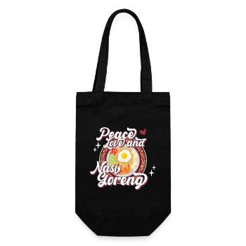 Peace Love and nasi goreng - Gift Bag for Bottles - black - Front