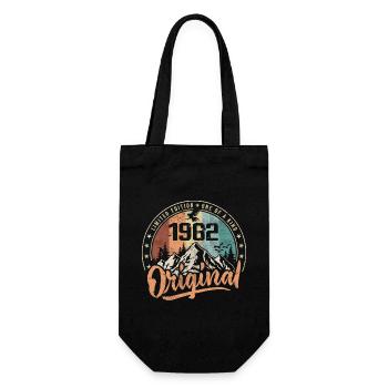 Original 1962 Retro Geburtstagsgeschenk Geboren 1962 - Geschenkbeutel für Flaschen - Schwarz - Vorne