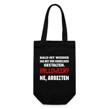 Soon it will be the one with the creepy figures again - Gift Bag for Bottles - black - Front
