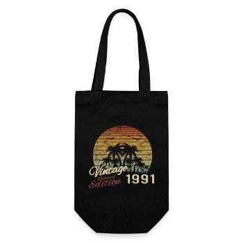Vintage 1991 Birthday Gift 1991 Retro 1991 - Gift Bag for Bottles - black - Front