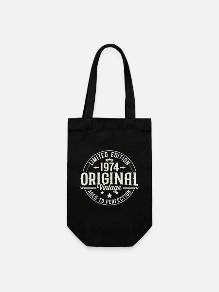 Original 1974 Vintage Vintage Retro Birthday - Sac à bouteille - noir