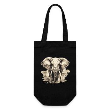 Elelant vintage - Geschenkbeutel für Flaschen - Schwarz - Vorne