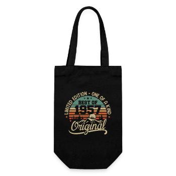 Vintage 1957 Legend - Retro Geburtstagsgeschenk - Geschenkbeutel für Flaschen - Schwarz - Vorne