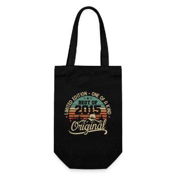 Vintage 2015 Legende - Retro Geburtstagsgeschenk - Geschenkbeutel für Flaschen - Schwarz - Vorne
