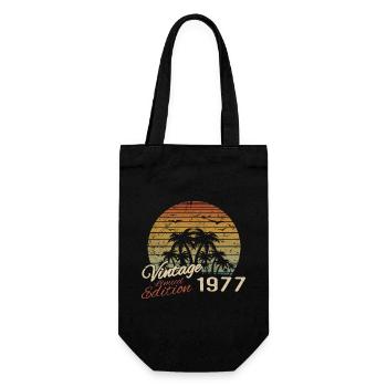 Vintage 1977 Birthday Gift 1977 Retro 1977 - Gift Bag for Bottles - black - Front