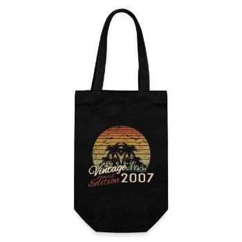 Jahrgang 2007 Geburtstagsgeschenk 2007 Retro 2007 - Geschenkbeutel für Flaschen - Schwarz - Vorne