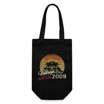 Vintage 2009 Birthday Gift 2009 Retro 2009 - Gift Bag for Bottles - black - Front