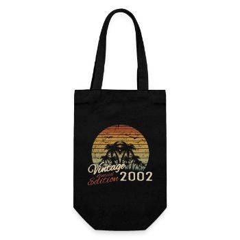 Jahrgang 2002 Geburtstagsgeschenk 2002 Retro 2002 - Geschenkbeutel für Flaschen - Schwarz - Vorne