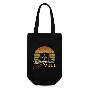 Vintage 2000 Birthday Gift 2000 Retro 2000 - Gift Bag for Bottles - black - Front