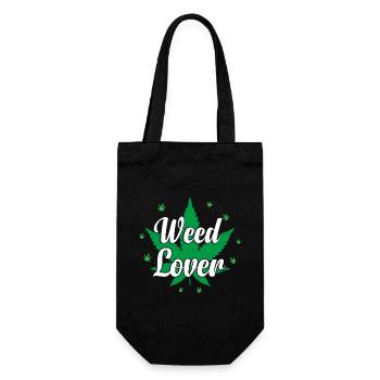 Weed Lover - Cannabis Lover - Marihuana Lover - Geschenkbeutel für Flaschen - Schwarz - Vorne