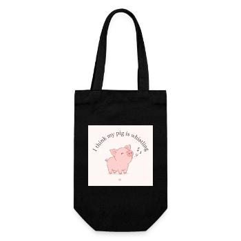 I think my pig is whistling - Gift Bag for Bottles - black - Front