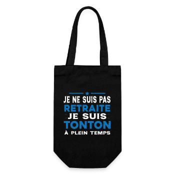 Tonton à Plein Temps Cadeau Retraite Tonton - Sac à bouteille - noir - Devant