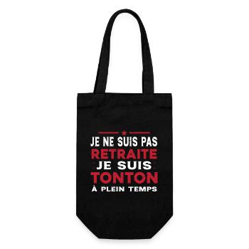 Tonton à Plein Temps Cadeau Retraite Tonton - Sac à bouteille - noir - Devant
