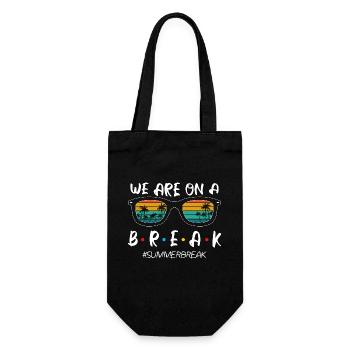 We are on a summer break - Gift Bag for Bottles - black - Front