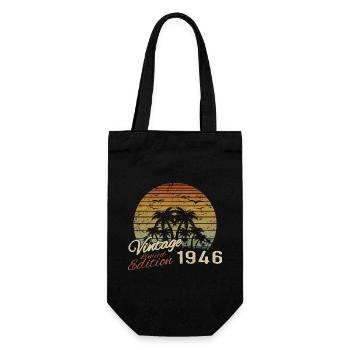 Jahrgang 1946 Geburtstagsgeschenk 1946 Retro 1946 - Geschenkbeutel für Flaschen - Schwarz - Vorne