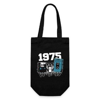 Vintage Born In 1975 Birthday Gift 1975 - Gift Bag for Bottles - black - Front