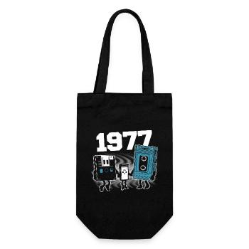 Vintage Born In 1977 Birthday Gift 1977 - Gift Bag for Bottles - black - Front