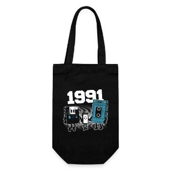 Vintage Born In 1991 Birthday Gift 1991 - Gift Bag for Bottles - black - Front