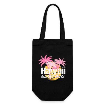 Hawaii Surfing Palmen - Geschenkbeutel für Flaschen - Schwarz - Vorne