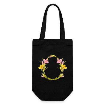 Easter wreath with crocuses - Gift Bag for Bottles - black - Front