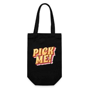 Pick me! - Nimm mich - Geschenkbeutel für Flaschen - Schwarz - Vorne