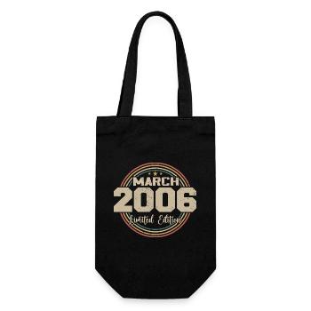 Awesome seit März 2006 Geburtstag 2006 Geschenk - Geschenkbeutel für Flaschen - Schwarz - Vorne