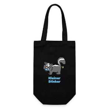 Kleiner Stinker - blaues Babystinktier - Geschenkbeutel für Flaschen - Schwarz - Vorne