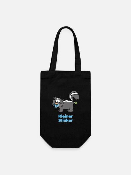 Kleiner Stinker - blaues Babystinktier - Geschenkbeutel für Flaschen - Schwarz