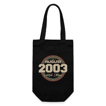 Vintage Born August 2003 Birthday Gift 2003 - Gift Bag for Bottles - black - Front