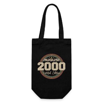 Vintage Born August 2000 Birthday Gift 2000 - Gift Bag for Bottles - black - Front