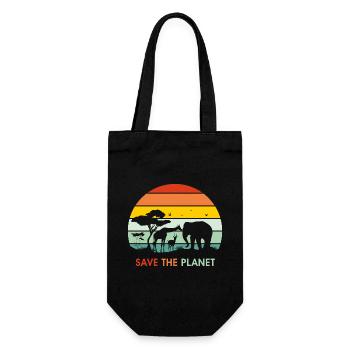 Rette den Planeten - Geschenkbeutel für Flaschen - Schwarz - Vorne