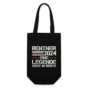 Rentner 2024 Rente Ruhestand 2024 Geschenk - Geschenkbeutel für Flaschen - Schwarz - Vorne