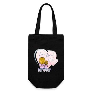 true love forever - Geschenkbeutel für Flaschen - Schwarz - Vorne