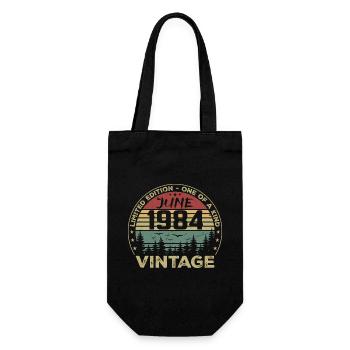 Gift June 1984 Birthday June 1984 June 1984 - Gift Bag for Bottles - black - Front
